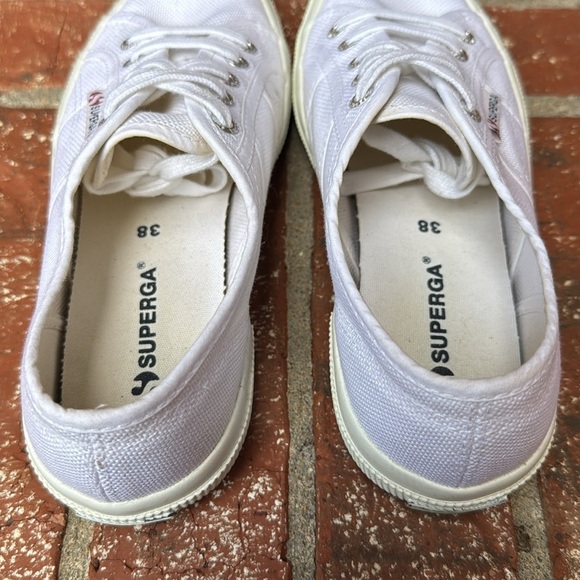 Superga 2750 Cotu Classic White Rubber Sole Sneakers Women's 38/7.5 - Picture 5 of 8
